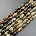 天然条纹玛瑙缠丝玛瑙米珠单珠 DIY手串项链散珠耳坠饰品配件