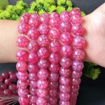 千晶万玛 玫红血丝龙纹玛瑙散珠手串手链珠子手工diy饰品配件批发