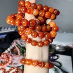天然玛瑙手串缠丝龙纹手链民族风男女款珠串蚕丝红玛瑙条纹手串