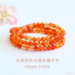 眷钰 天然冰润原色玛瑙多圈手串玉髓手链直播福利批发S5091608