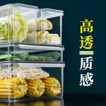 冰箱收纳盒家用加厚透明食品级保鲜盒饮料带盖可叠加蔬菜冷冻盒