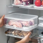 日式沥水隔板保鲜盒食品级装鱼肉生鲜果蔬菜带盖可冷冻冰箱收纳盒