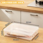日式沥水隔板保鲜盒食品级装鱼肉生鲜果蔬菜带盖可冷冻冰箱收纳盒