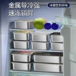 304不锈钢食品级保鲜盒带盖便当饭盒冰箱收纳盒备菜餐盒跨境定制
