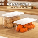 25年新款冰箱保鲜盒厨房蔬菜透明收纳盒带盖带手柄叠放冰箱收纳盒