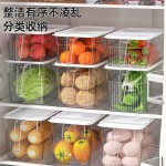 25年新款冰箱保鲜盒厨房蔬菜透明收纳盒带盖带手柄叠放冰箱收纳盒