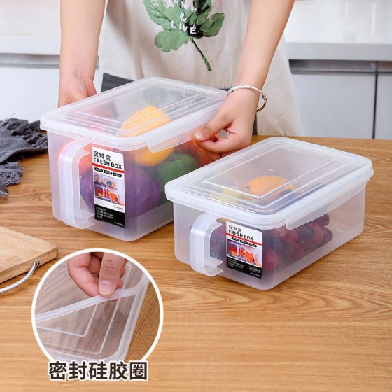 日式冰箱收纳盒冷冻食品手柄保鲜盒水果蔬菜密封盒储物盒鸡蛋盒