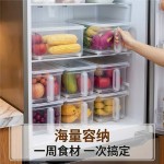日式带把手冰箱收纳盒大容量蔬菜分类密封保鲜盒食品级厨房储物盒