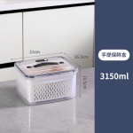 手提保鲜盒户外便携收纳盒双层沥水盒密封塑料带盖冰箱冷冻盒批发