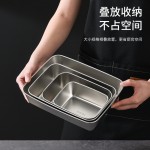 304不锈钢速冻保鲜盒日式味盒带盖密封冰箱食物收纳盒冷冻盒跨境