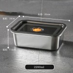 304不锈钢速冻保鲜盒日式味盒带盖密封冰箱食物收纳盒冷冻盒跨境