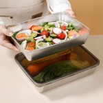 食品级不锈钢保鲜盒冰箱食材收纳盒大容量厨房加厚带盖饺子冷冻盒