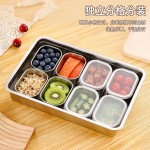304不锈钢保鲜盒带盖密封冰箱冷藏收纳盒家用食品储物零食分装盒