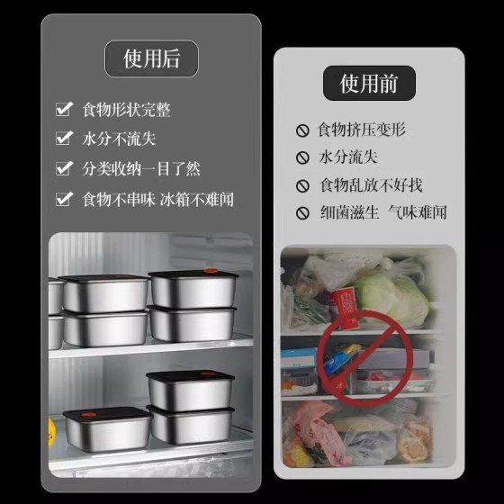 不锈钢保鲜盒316食品级带盖饭盒冰箱冬季密封水果盒便当盒保温餐