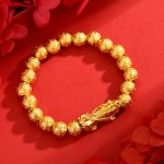 金店同款沙金貔貅串珠招财转运珠手链高级感轻奢百搭手串批发代发