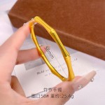 【清库存不退不换】黄铜镀金节节高升竹节手镯黄金色砂面金镯子