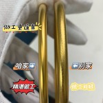 真金24K真空电镀强保色古法传承4MM手镯素圈实心女士真金色女三金