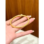 真金24K真空电镀强保色古法传承4MM手镯素圈实心女士真金色女三金