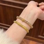新中式百搭天然水晶盘缠仿金手串 女轻奢精致高级感手链首饰批发