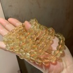 10mm左右高冰近玻璃体天然黄水晶手链手串