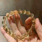 10mm左右高冰近玻璃体天然黄水晶手链手串