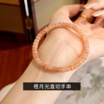雏灵天然水晶直切手串黄紫水晶黑金超虎眼石药片直切手串批发