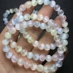 天然摩洛哥马卡龙石膏晶手链人工镀膜猫眼石水晶饰品手串散珠材料