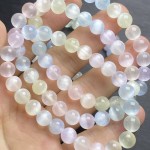 天然摩洛哥马卡龙石膏晶手链人工镀膜猫眼石水晶饰品手串散珠材料