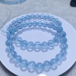 天然高品原矿瑞士蓝托帕石手链天空蓝伦敦蓝黄白玉水晶手串批发