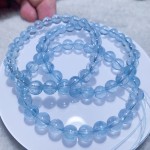 天然高品原矿瑞士蓝托帕石手链天空蓝伦敦蓝黄白玉水晶手串批发