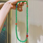 7A高品质玻璃体天然绿玉髓红玛瑙青金石手链多圈慵懒手串