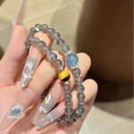 迢茉海蓝宝月光石虎眼石水晶双层手串珠女手链设计夏手工双圈新款
