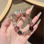 天然 红兔毛水晶 黑金超七 茶晶 幽灵 白阿塞 多宝手链高级感手串