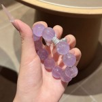 九紫离火 天然紫水晶薰衣草大颗粒手串原创首饰手链 抖音爆款批发
