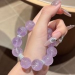 九紫离火 天然紫水晶薰衣草大颗粒手串原创首饰手链 抖音爆款批发