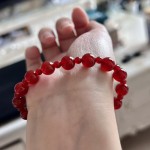 7A鸽血红安可拉红高品质天然红玉髓红玛瑙双圈设计感手链手串