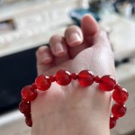 7A鸽血红安可拉红高品质天然红玉髓红玛瑙双圈设计感手链手串