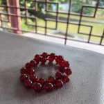 7A鸽血红安可拉红高品质天然红玉髓红玛瑙双圈设计感手链手串