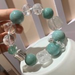 高定版15-18mm超大颗天然白水晶天河石东陵玉设计感手链手串