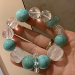 高定版15-18mm超大颗天然白水晶天河石东陵玉设计感手链手串
