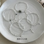 榕树下S925银白水晶合集手串女韩版小众时尚通勤叠戴手饰批发爆款