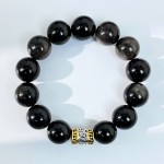 14mm大颗粒设计感天然银耀石设计感手链手串