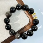 14mm大颗粒设计感天然银耀石设计感手链手串