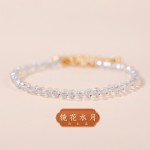 天然草莓晶手链夏女生桃花甜美简约百搭3mm极细水晶手串饰品批发