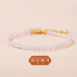 天然草莓晶手链夏女生桃花甜美简约百搭3mm极细水晶手串饰品批发