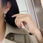 抖音直播货源热卖仿莫桑钻镀pt950铂金耳钉 超闪梨形女神耳环耳饰