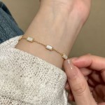 白月光~贝母小方糖手链女S925纯银镀18K金清冷高级感精致轻奢手饰
