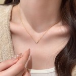S925纯银镀18K金小爱心项链女日系小众极简百搭日常款锁骨链颈链