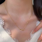 跨境热销款S925纯银18K金无限的爱8字符号项链简约百搭高级锁骨链