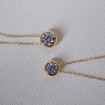 经典泡泡~S925纯银镀18k金镶嵌锆石吊坠项链百搭锁骨链女极简